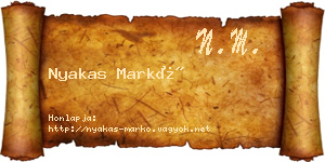 Nyakas Markó névjegykártya